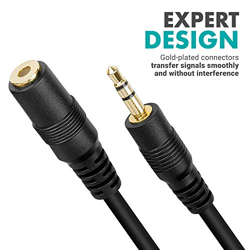 Movo MC20 3.5mm Audio Cable - 3.5mm TRS Female to Male 20ft Extension Cord for Microphones, Headphones, and More (Pack of 2) - size: 20-foot (Pack of 2)