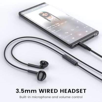 Wired Earbuds with Microphone,Wired Earphones in Ear Headphones HiFi Stereo | 3.5mm Jack in Ear Headphones with Microphone iPhone/Samsung/Android/MP3/MP4/Computer/Laptop,for school,office,gaming,travel - color: Black, size: 1 pack