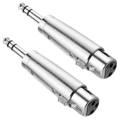 XLR Female to 1/4" TRS Adapter, Balanced XLR Female to 1/4 Inch TRS Stereo Jack Plug Cable Adapter - 2 Pack - style: 1/4 inch TRS Stereo Male to XLR Female Adapter