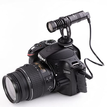 Nicama 3.5mm Camera Shotgun Microphone with Windscreen Muff for Canon EOS, Nikon DSLR Cameras Sony Camcorders （NOT for Canon T5,T6 and T7