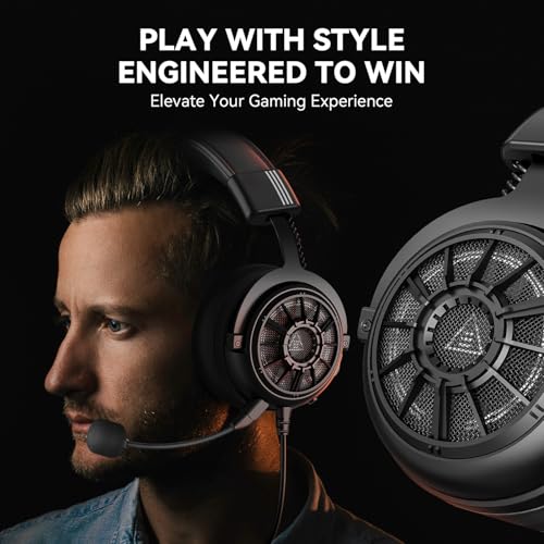 EKSA Wired Gaming Headset for PS5, PC, Xbox Series X|S,Xbox One, PS4, Switch - Game Headset with Mic, 3.5mm Gaming Headphones with Detachable Noise Canceling Microphone with 50mm Drivers