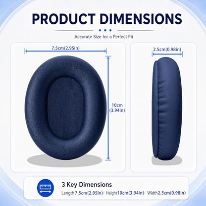 Replacement Ear Pads for Sony WH-XB900N/WH-CH710N/WH-CH720N/WH-RF400/MDR-RF895RK Headphones, Extra Thick Ear Cushions with Protein Leather＆Memory Foam - color: Blue