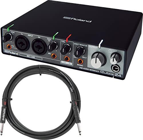 Roland 2-In 4-Out USB Audio Interface Bundle with Instrument Cable