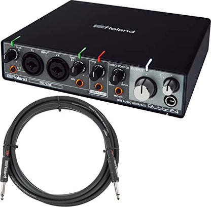 Roland 2-In 4-Out USB Audio Interface Bundle with Instrument Cable