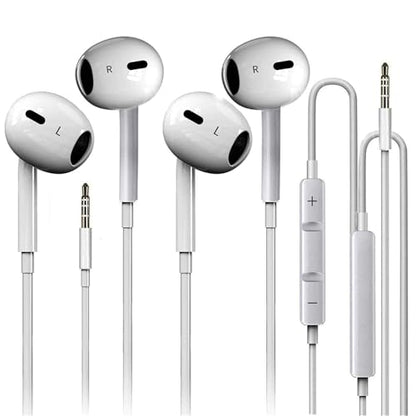 2 Pack 3.5mm Headphones for iPhone, iPad, Mac and PC for Most 3.5mm Jack | 3.5mm iPhone Earbuds whit Mic and Volume Control, PC with iPhone, iPad, iPod, Computers, MP3/MP4 Players, Android Devices