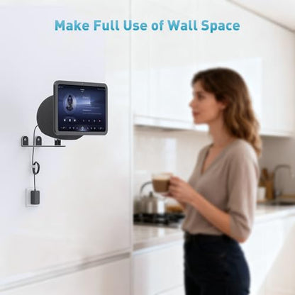 Wall Mount for Echo Show 11 & Show 8 2025, Swivel 360°, Black | Aluminum, Tilt 20~80°, Easy Install, Durable, Echo Show 11 Wall Mount for Kitchen, Adjustable Echo Show 11 Wall Mount - color: Black