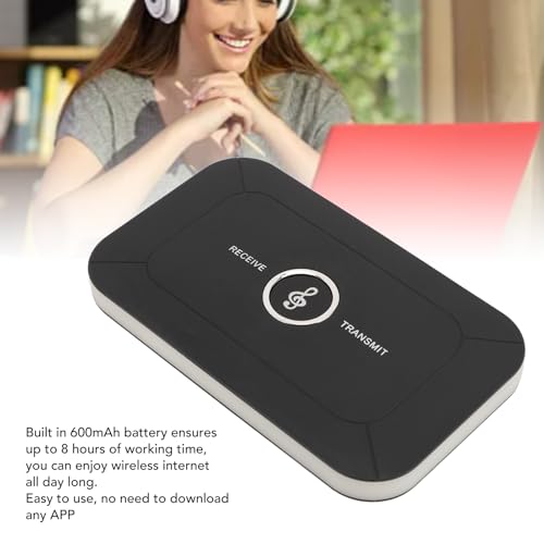 Bluetooth 5.0 Transmitter Receiver, 2-in-1 Wireless Audio Adapter, Portable Bluetooth Adapter for Phone Tablet PC