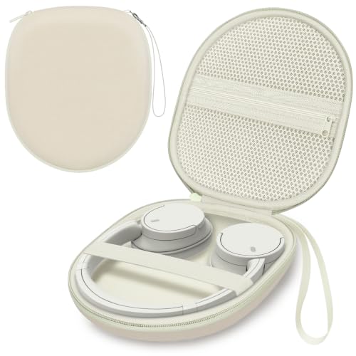 Headphone Headset Case Compatible with Soundcore by Anker Q20i/JLab/TALIX H30/JBL Tune 510BT 720BT 520BT 770NC/Sony WH-CH520 WH-CH720N/BERIBES/KVIDIO Wireless On-Ear Headphones,Cream - color: Light Khaki