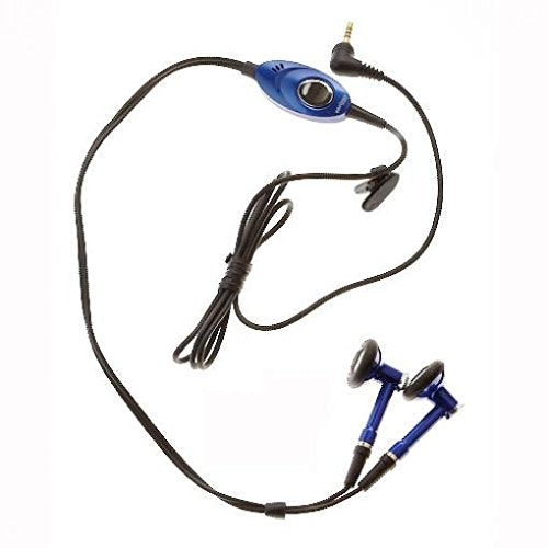 Headset OEM 2.5mm Hands-Free Earphones Dual Earbuds Headphones Microphone Stereo Blue for Verizon Kyocera SoHo KX1 - Verizon LG Accolade VX5600 - Verizon LG Chocolate 2 VX8550