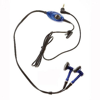 Headset OEM 2.5mm Hands-Free Earphones Dual Earbuds Headphones Microphone Stereo Blue for Verizon Kyocera SoHo KX1 - Verizon LG Accolade VX5600 - Verizon LG Chocolate 2 VX8550