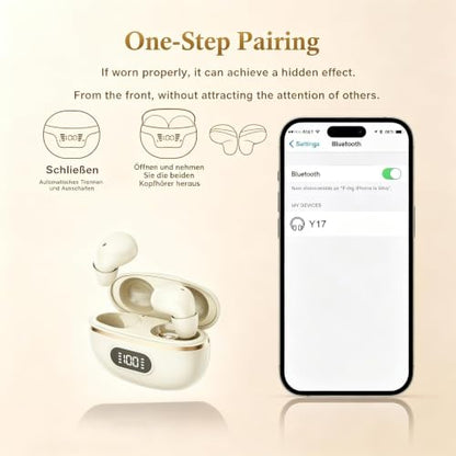 Xmenha Extra Small Invisible Mini Earbuds Wireless Bluetooth Small Invisible Ear Buds for Sleeping Smallest Headphones Tiny Micro Hidden Discreet Earbuds for Work - color: Black