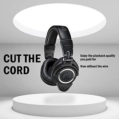 Deco Gear Bluetooth Adapter for Audio-Technica M50X Studio Headphones w Bundle