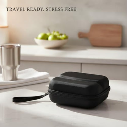 Compact Hard Shell Design Headphone Case, Rigid EVA Carrying Cover with Handle for Over-Ear Audio Gear