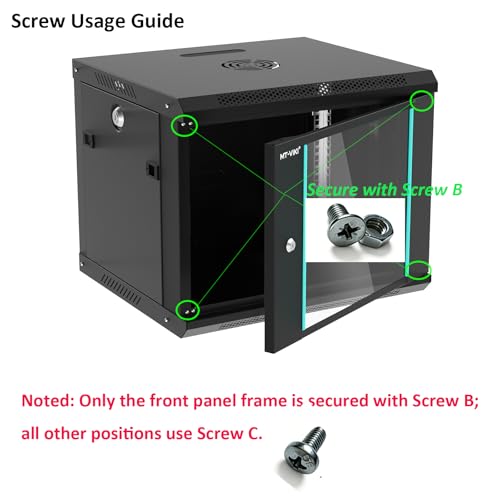 MT-VIKI 9U Wall Mount Server Cabinet Network Rack Vented Enclosure, 0.8mm Thick, 17.7'' Deep (450mm), for 19'' IT Equipment, Included 1pcs Rack Shelf - size: 9U