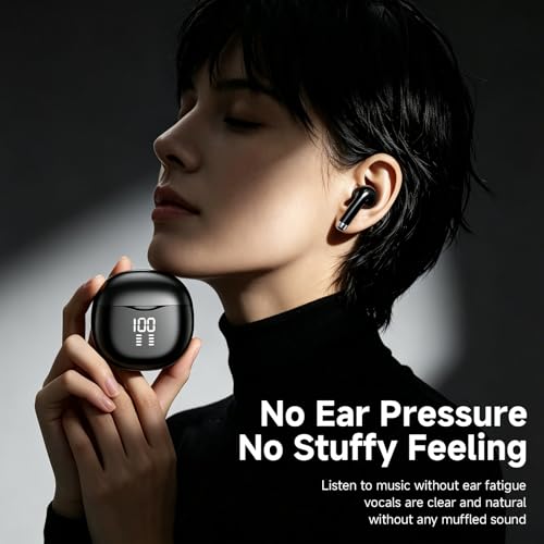 Wireless Earbuds, Bluetooth 5.4 Stereo, 35H Playtime, Balanced Sound | Clear Calls, 13mm Drivers, Dual Mics, Digital Display, Touch Control, IPX5 Waterproof, In-Ear for iOS/Android