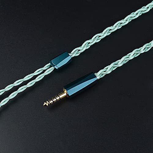NICEHCK FourMix 4.4mm Balanced MMCX Green IEM Upgrade Cable HiFi Wire | 4-mixed conductor: Cu-Ag alloy,7N Cu,pure silver,6N silver-coated OCC; gold-plated beryllium copper MMCX pin; - color: Green