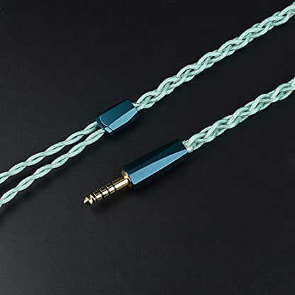 NICEHCK FourMix 4.4mm Balanced MMCX Green IEM Upgrade Cable HiFi Wire | 4-mixed conductor: Cu-Ag alloy,7N Cu,pure silver,6N silver-coated OCC; gold-plated beryllium copper MMCX pin; - color: Green