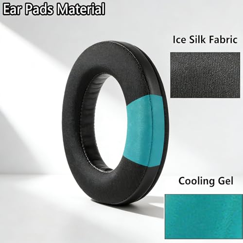 Replacement Ear Pads for Corsair HS70 Pro HS75 XB HS60 Pro HS50 Pro Headset | Cooling Gel Earpads with High-Density Ice Silk Foam Noise Isolation - Black