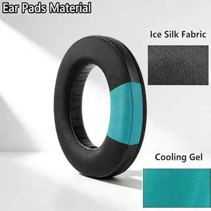Replacement Ear Pads for Corsair HS70 Pro HS75 XB HS60 Pro HS50 Pro Headset | Cooling Gel Earpads with High-Density Ice Silk Foam Noise Isolation - Black