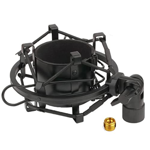 Black Universal Microphone Shock Mount for Large Diameter Diameter 48-51mm Condenser Microphone Metal Construction