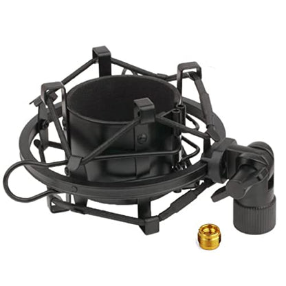 Black Universal Microphone Shock Mount for Large Diameter Diameter 48-51mm Condenser Microphone Metal Construction