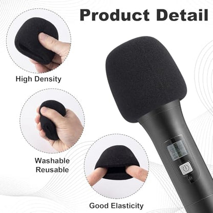Foam Microphone Windscreen, Disposable Mic Cover, Soft Sponge Foam Mic Windscreen Compatible with SM58 Series Microphones for Recording, Live Streaming, Podcast,KTV,With JBL Microphones