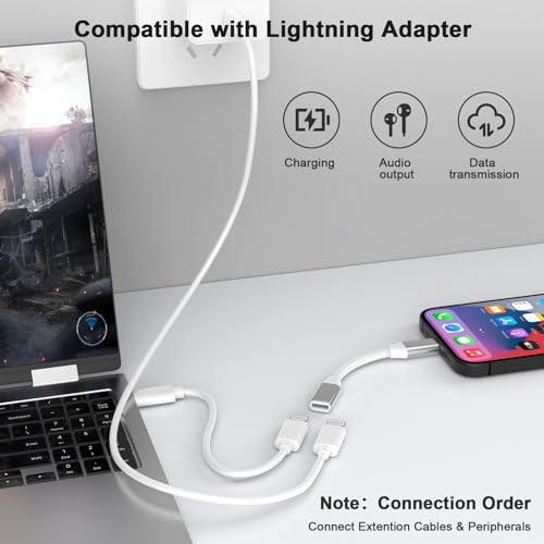9cm Lightning Male to Lightning Female Charger Adapter,iPhone Extension Charging Adapter Cable Cord Connector Converter Dongle Compatible with iPhone 14 13 12 11 XS XR X 8 7 6 Not USBC | 9CM iPhone Charger Extension Cable Cord Connector Converter Dongle C