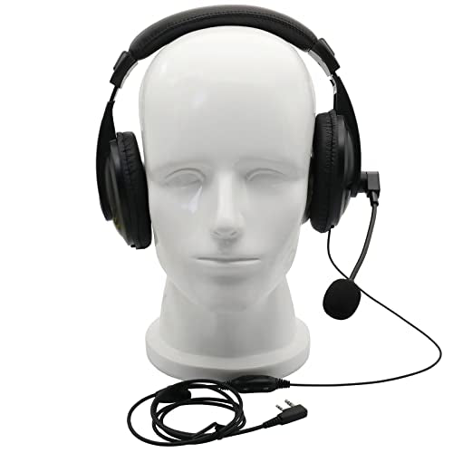 Overhead Headsets Headphones with VOX-PTT Boom Mic is Compatible with Kenwood Puxing Quansheng Wouxun HYT Nexedge Puxing Two Way Radio