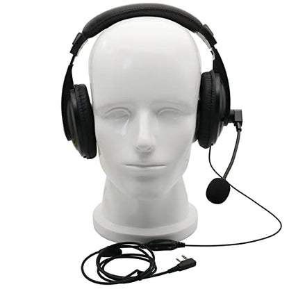 Overhead Headsets Headphones with VOX-PTT Boom Mic is Compatible with Kenwood Puxing Quansheng Wouxun HYT Nexedge Puxing Two Way Radio