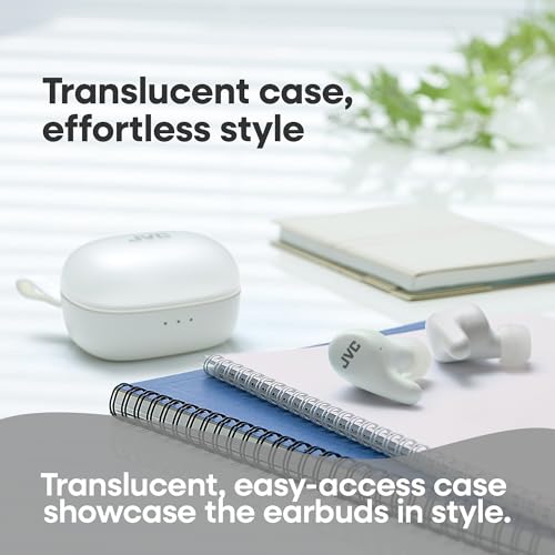 JVC Gumy Premium True Wireless Earbuds Noise Cancelling, Bluetooth 5.4 Headphones 26H Battery, ANC Ambient Mode, Gaming Low Latency, USB-C Case - color: White
