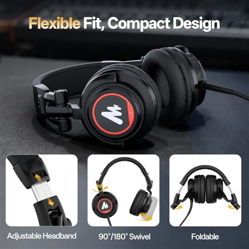 MAONO USB XLR Condenser Microphone with Headphones: PC Computer Podcast Cardioid Metal Mic Kit for Recording, Studio, Singing, YouTube (A04 Gen2 White+MH501)