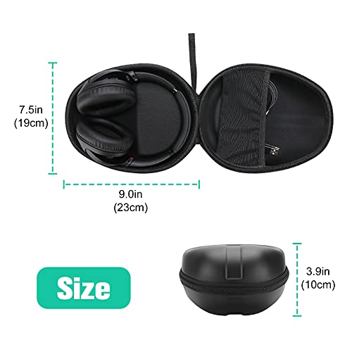 ProCase Hard Headphone Case Travel Bag for Sony WH-1000XM4, Beats Solo3, Bose QC, Hardshell EVA Carrying Case Headset Case with 2 Dust Covers - Black - color: Black
