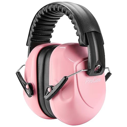 ProCase NRR 28dB Noise Reduction Ear Muffs, Foldable Adjustable Noise Cancelling Headphones - color: 1 - Pink