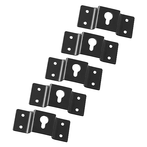 uxcell 5 Pcs Wall-Mounted Speaker Hanging Brackets, 7cm Long Speaker Mounting Clothing Rack Iron Hanger Plate Accessories for Surround Sound Box Audio Speaker, Black