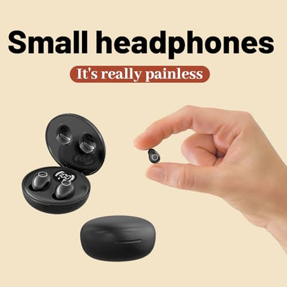 Mini Invisible Earbuds for Work and Sleep - Best Small Earbuds for Small Ear Canals - color: Black