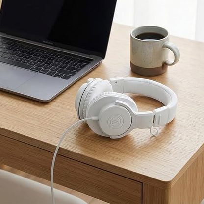 Audio-Technica ATH-M20xWH Professional Monitor Headphones - White Bundle with Case and Austin Bazaar Polishing Cloth - color: White, style: M20x