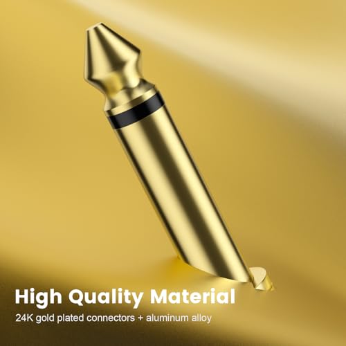 VANAUX 2-Pack RCA to 1/4 Inch Audio Adapter, 6.35mm TS Mono Plug Male to RCA Female Connectors, Gold-Plated - size: 2PCS-black, style: RCA Female to 1/4 Inch Male