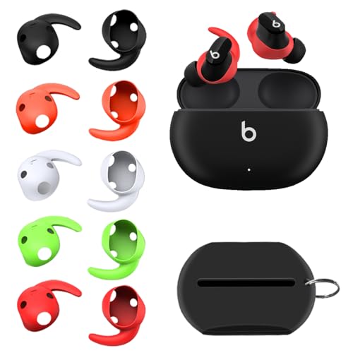 Beats Studio Buds용 실리콘 이어 후크 5쌍 + 교체 커버 | Beats Studio Buds용 미끄럼 방지 이어 후크 액세서리, 이어버드 팁 커버, 안전한 핏 - color: 5가지 색상