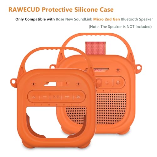 Silicone Cover Case for Bose SoundLink Micro 2 Bluetooth Speaker, Orange - color: Sunset Peach