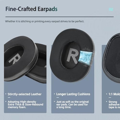 Cooling Gel Earpads for Logitech G Pro X Headphones - Black - color: Black-Frozen
