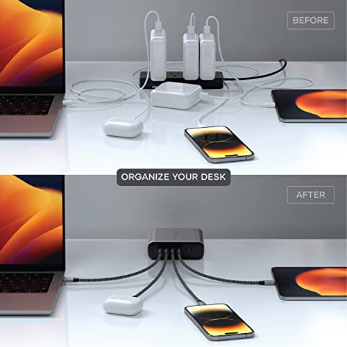 Satechi 200W 6-Port GaN Charging Station, Fast Charging | 2 140W and 4 USB-C outputs, compatible with MacBook Air/Pro/Neo, iPad Air/Pro, iPhone 17, Thunderbolt devices - style: 200W GaN