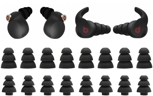 Silicone Replacement Ear Buds Tips, 20 Pcs, Black (Triple Flange) - size: Size: Universal - Shape: Triple Flange