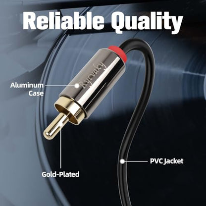 3.5mm Aux to RCA Cable, 90 Degree Angle 3.5mm Male to 2RCA Male Auxiliary Stereo Audio Y Splitter Gold-Plated, Double Shielded for Smartphones, Tablets, Speakers, Home Theater, HDTV,8ft/2 Pack - size: 8 Feet(2 pack)