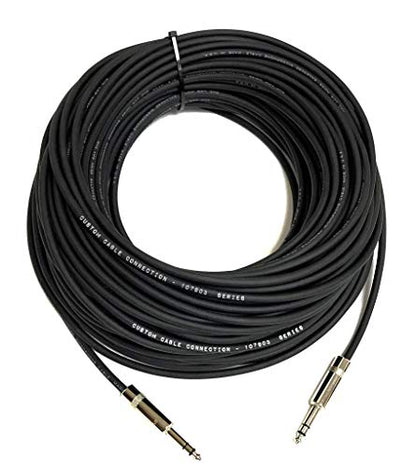 50 Foot Pro Audio REAN 1/4 inch (6.35mm) TRS to REAN 1/4 inch (6.35mm) TRS Balanced Cable with Rean NYS228 Nickel Plated connectors by Custom Cable Connection - size: 50 Foot, style: Male to Male (Nickel)