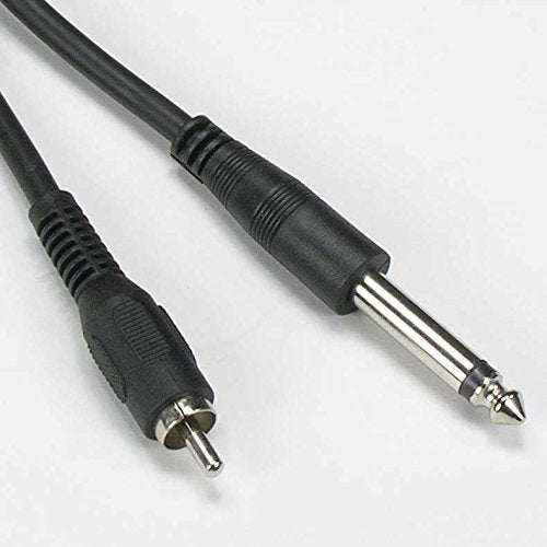 6Ft 1/4" Mono Male to RCA-Male Cable- Compatible with Amplifiers, Instruments, and More! - size: 6 Feet