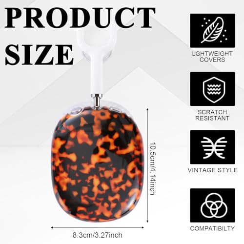 Tellegloww Brown Tortoise Shell Leopard Print Case Cover Compatible with Airpods Max, Protective Ear Cup Covers Accessories