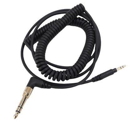GOWENIC Cable Coiled Aux Cord Replacement for DJ1200 Headphone with 6.5mm Conversion Plug Adapter, 4.59 to 10.83ft Long