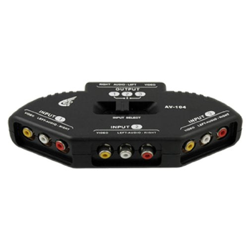 Ruilogod 3-Port Way RCA Audio Video Expansion Multi Selector Box