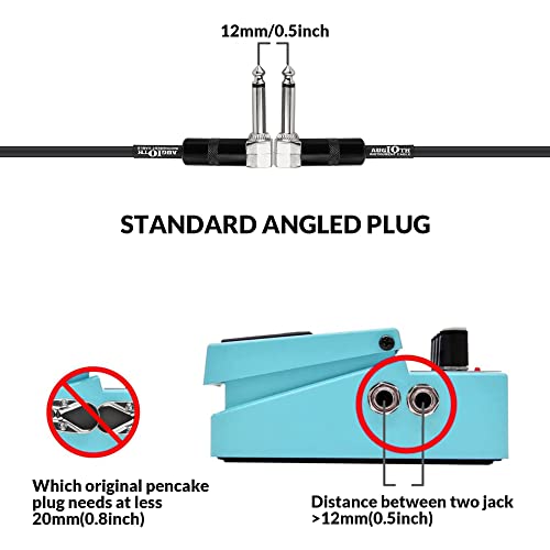 36 Inch Guitar Patch Cable 3 FT 95 CM Straight to Angled 2Pack | Performance Guitar Effect Pedal Cables Standards size Nickel Plated Plug - color: Straight-Angled, size: 36in-2Pack