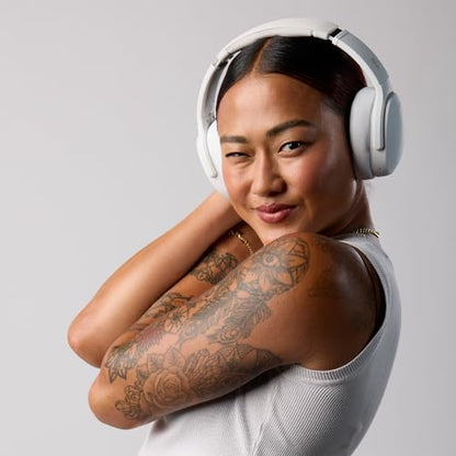 Skullcandy Crusher Evo Wireless Multi-Sensory Bass Headphones - Bone | Bluetooth, Noise Isolating Over-Ear Fit, 40 Hours Battery, Microphone, Working Out, Gym, Travel, Studying, Music - color: Bone
